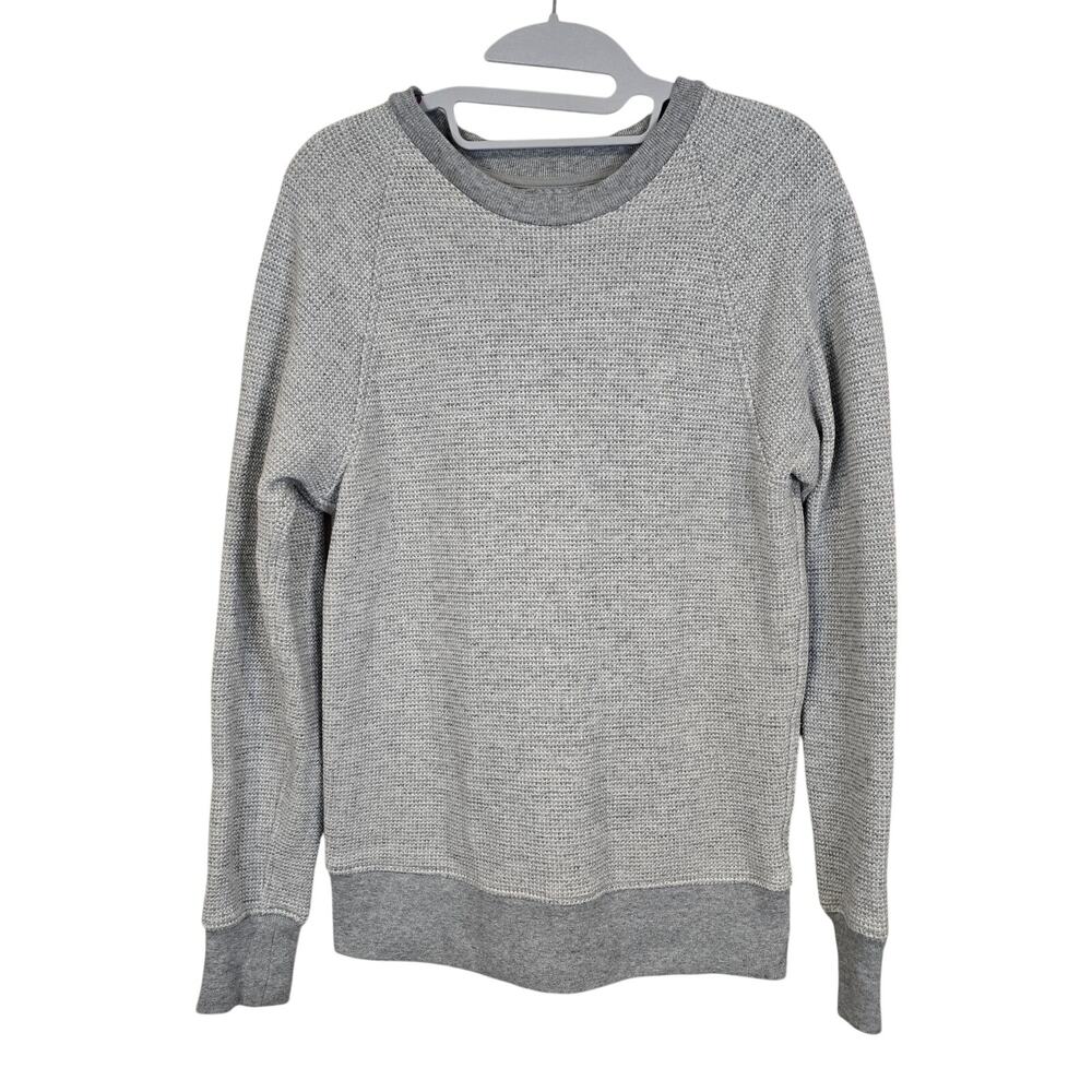 Women's J. Crew Vintage Fleece Gray Long Sleeve Knit Top | Size XS